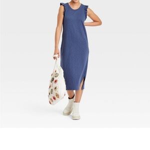 Universal Thread blue cotton midi dress size Large